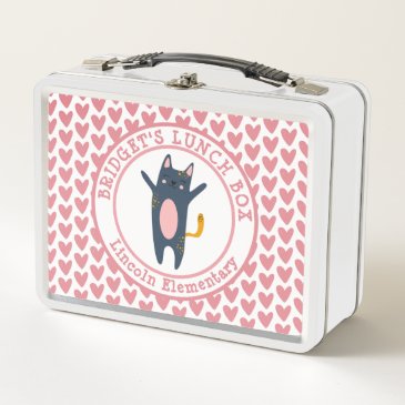 Cute Blue and Pink Cat - Personalized Girls