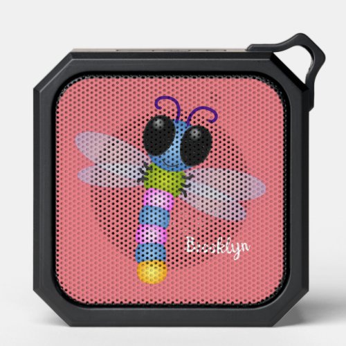 Cute blue and pink dragonfly cartoon illustration bluetooth speaker