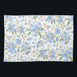 Cute Blue and Pink Floral Kitchen Towel<br><div class="desc">Blue and pink floral pattern</div>