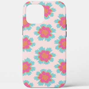 Cute blue and pink flower print iPhone 12 pro max case
