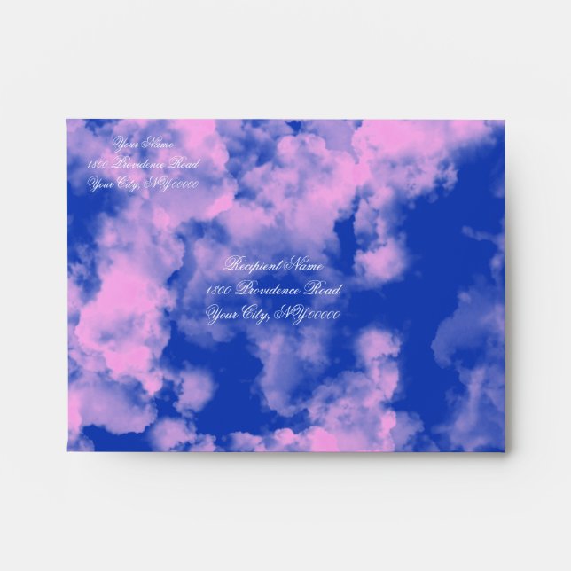Cute Blue and Pink Personalized Envelope (Front)