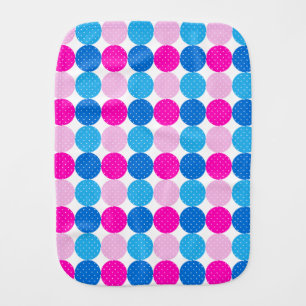 Cute Blue and Pink Polka Dot Pattern Burp Cloth