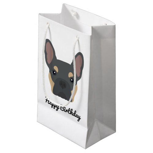 Cute Blue and Tan French Bulldog Birthday Small Gift Bag