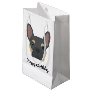 Cute Blue and Tan French Bulldog Face Small Gift Bag