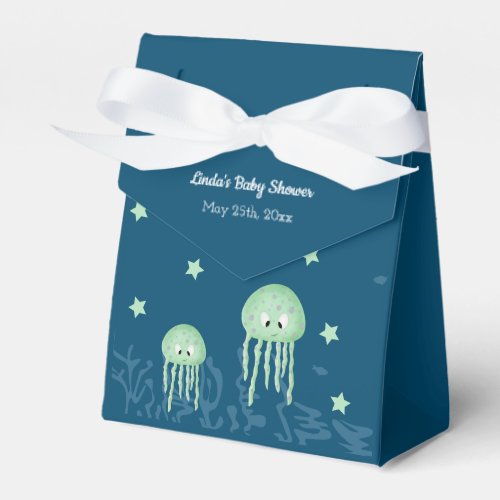 Cute Blue and Turquoise Under the Sea Jellyfish  Favor Boxes