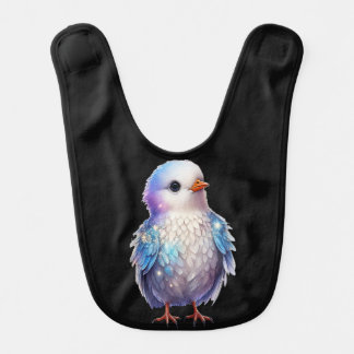 Cute Blue and White Birds Baby Bib