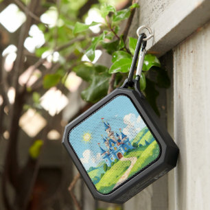 Cute blue and white castle bluetooth speaker