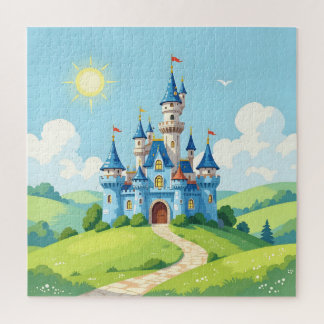 Cute blue and white castle jigsaw puzzle