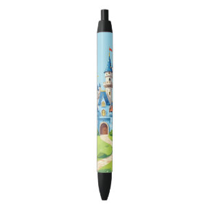 Cute blue and white castle pen