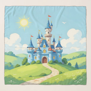 Cute blue and white castle scarf