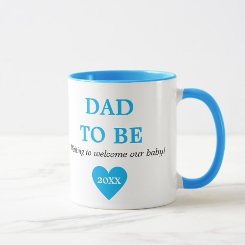 Cute Blue And White First Time Dad To Be Mug