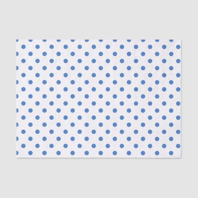 Cute Blue and White Polka Dot Tissue Paper (Front)