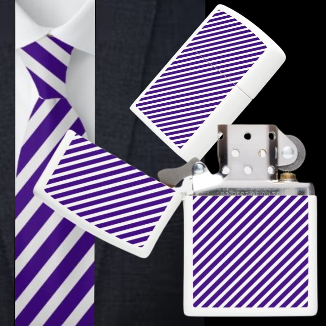 Cute Blue And White Striped Pattern Zippo Lighter (Creator Uploaded)