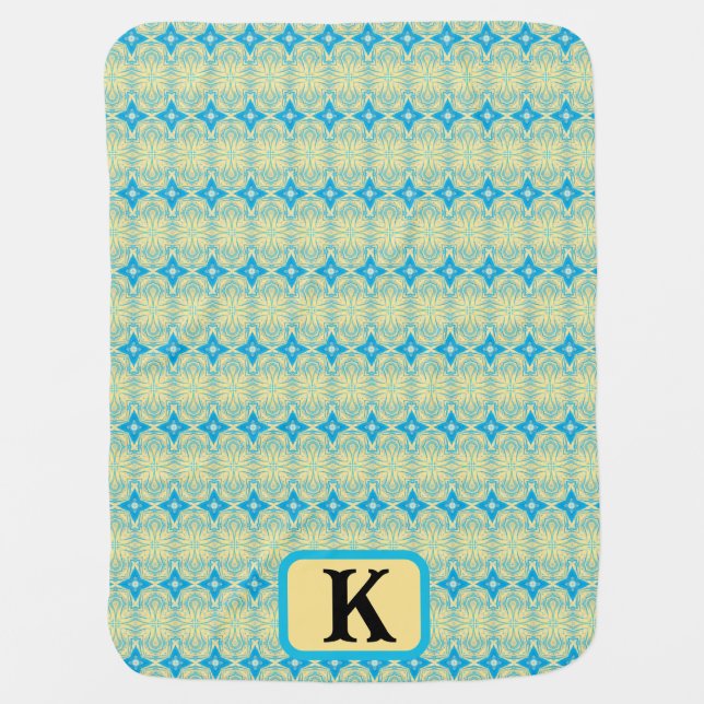 CUTE BLUE AND YELLOW  BABY BLANKET (Front)