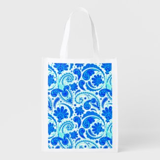 Cute blue aqua paisley patterns