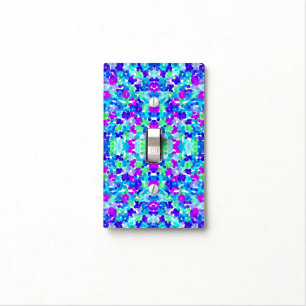 Cute blue aqua violet pinkies pattern light switch cover