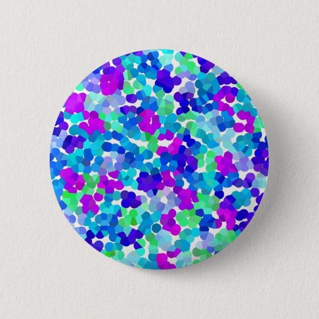 Cute blue aqua violet pinkies pattern luggage hand button (Front)