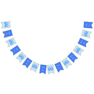 Cute Blue Baby Boy Bunny Feet Easter Baby Shower Bunting Flags