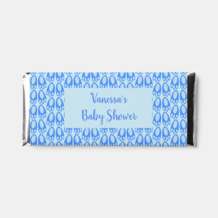 Cute Blue Baby Boy Bunny Feet Easter Baby Shower Hershey Bar Favors