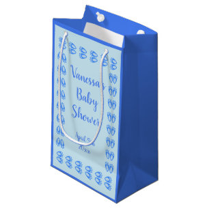 Cute Blue Baby Boy Bunny Feet Easter Baby Shower Small Gift Bag