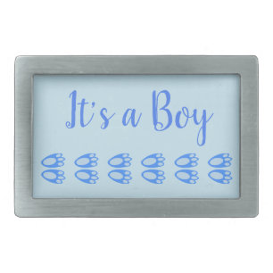 Cute Blue Baby Boy Bunny Feet Easter Custom Belt Buckle