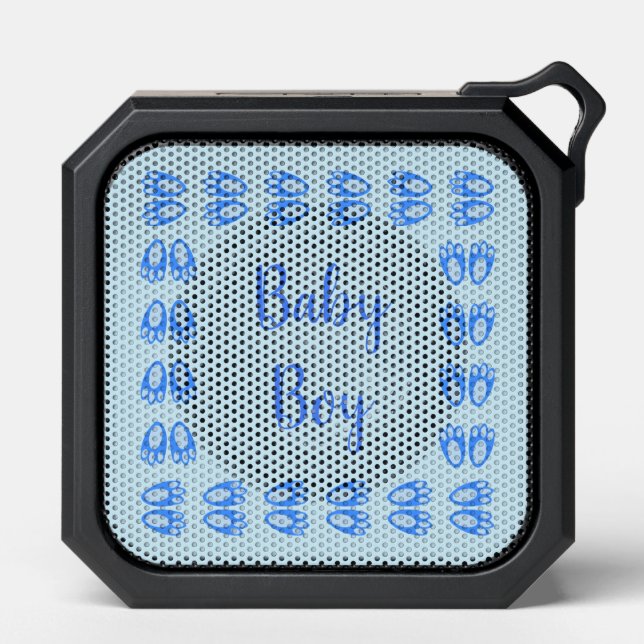 Cute Blue Baby Boy Bunny Feet Easter Custom Bluetooth Speaker (Front)