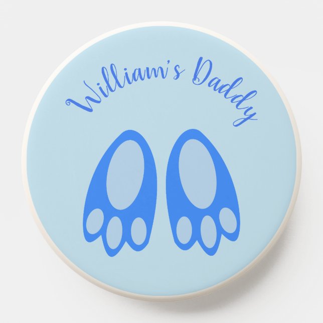 Cute Blue Baby Boy Bunny Feet Easter Custom PopSocket (Popsocket)