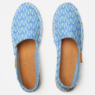 Cute Blue Baby Boy Bunny Feet Easter Patterned Espadrilles