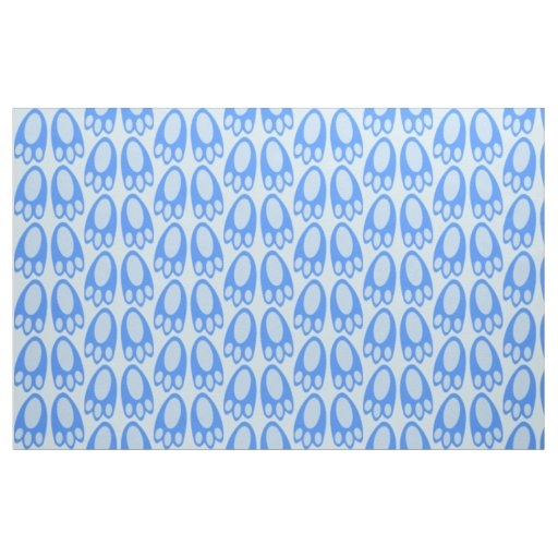 Cute Blue Baby Boy Bunny Feet Easter Patterned Fabric