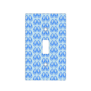 Cute Blue Baby Boy Bunny Feet Easter Patterned Light Switch Cover