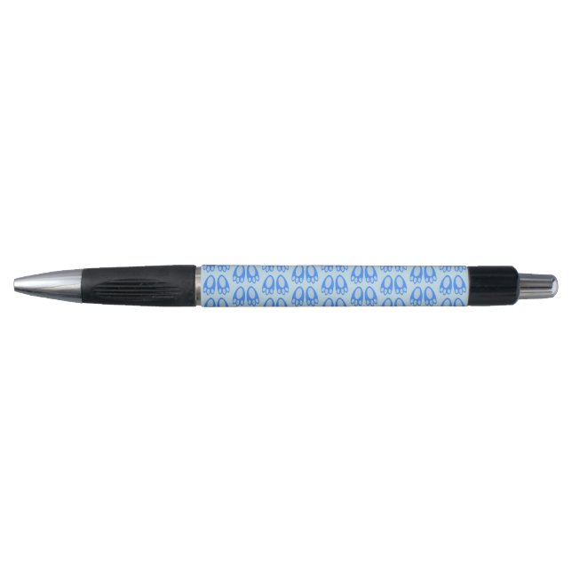 Cute Blue Baby Boy Bunny Feet Easter Patterned Pen (Front)