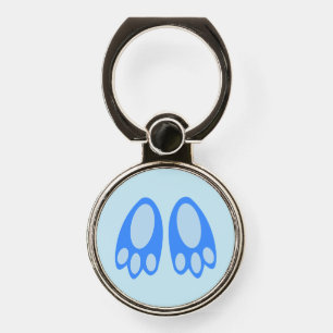 Cute Blue Baby Boy Bunny Feet Easter Phone Ring Stand