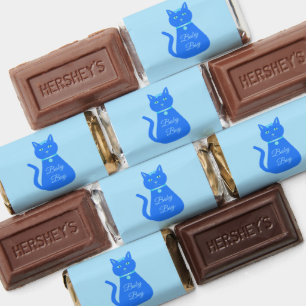 Cute Blue Baby Boy Cat Custom Baby Shower Hershey's Miniatures