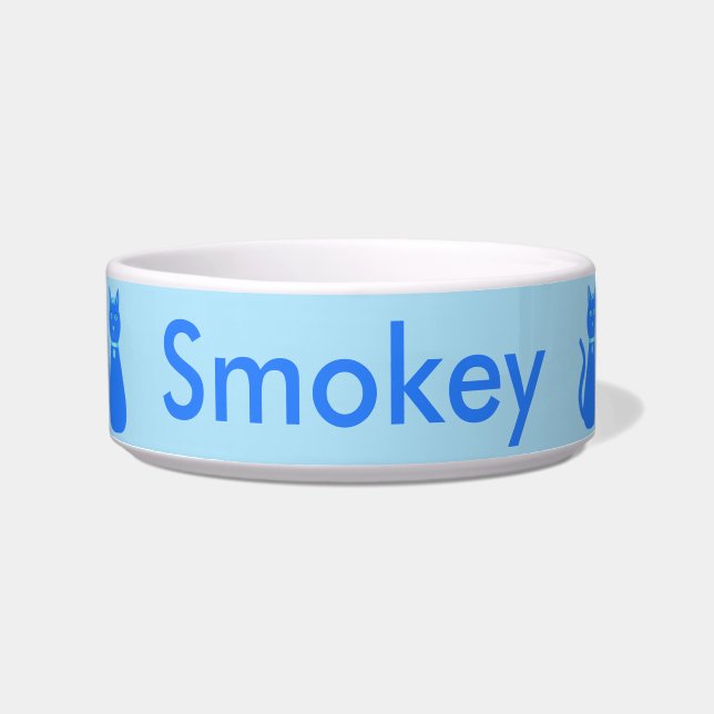 Cute Blue Baby Boy Cat Custom Bowl (Front)