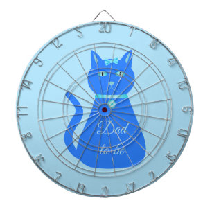 Cute Blue Baby Boy Cat Custom Dad to Be Dart Board