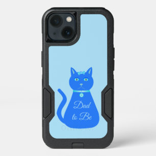 Cute Blue Baby Boy Cat Custom Dad to Be iPhone 13 Case