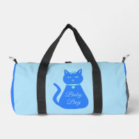 Cute Blue Baby Boy Cat Custom Diaper Bag