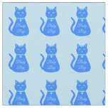 Cute Blue Baby Boy Cat Custom Fabric