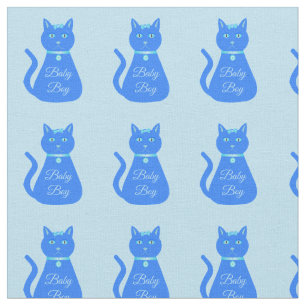 Cute Blue Baby Boy Cat Custom Fabric