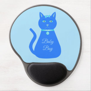 Cute Blue Baby Boy Cat Custom Gel Mouse Pad