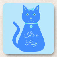 Cute Blue Baby Boy Cat Custom Gender Reveal