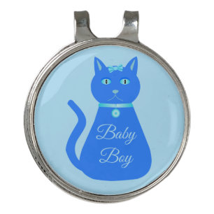 Cute Blue Baby Boy Cat Custom Golf Hat Clip