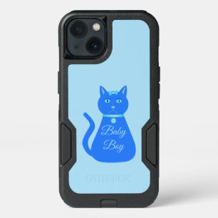 Cute Blue Baby Boy Cat Custom iPhone 13 Case