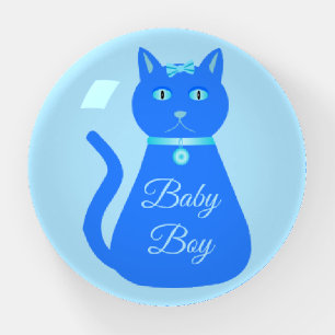 Cute Blue Baby Boy Cat Custom Paperweight
