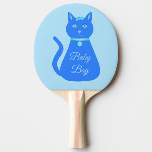 Cute Blue Baby Boy Cat Custom Ping Pong Paddle