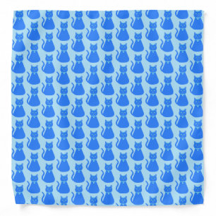 Cute Blue Baby Boy Cat Patterned Bandana