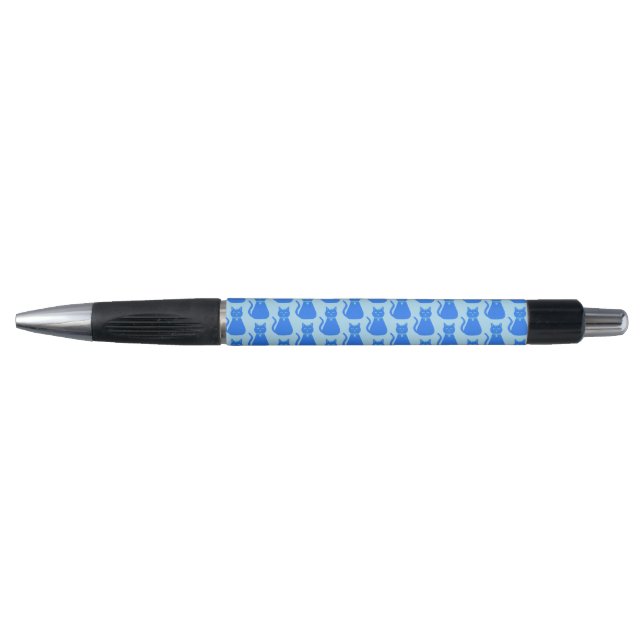Cute Blue Baby Boy Cat Patterned Pen (Front)