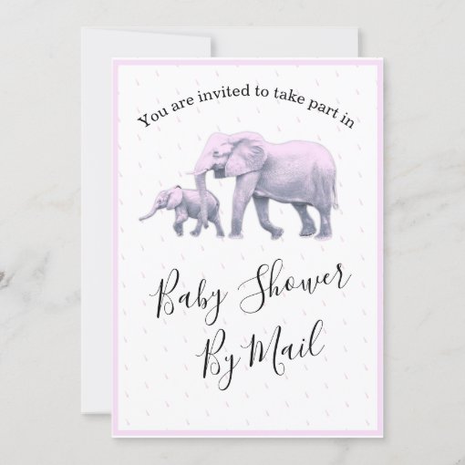 Cute Blue Baby Boy Elephants Baby Shower Invitation Zazzle