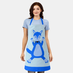 Cute Blue Baby Boy Fox Apron
