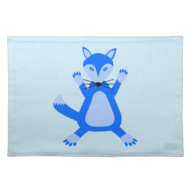 Cute Blue Baby Boy Fox Cloth Placemat (Front)